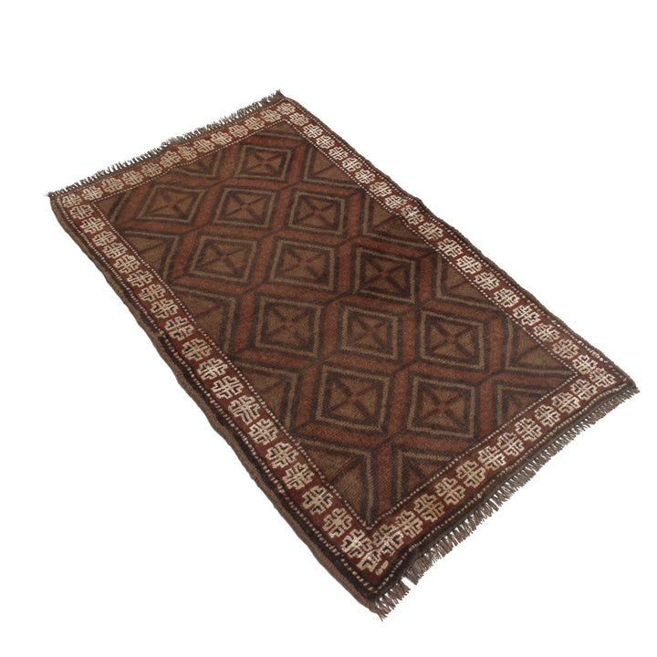 Brown Pakistani Overdyed Rug 2' 6" x 4' 2" Hand-Knotted | No. AL30598