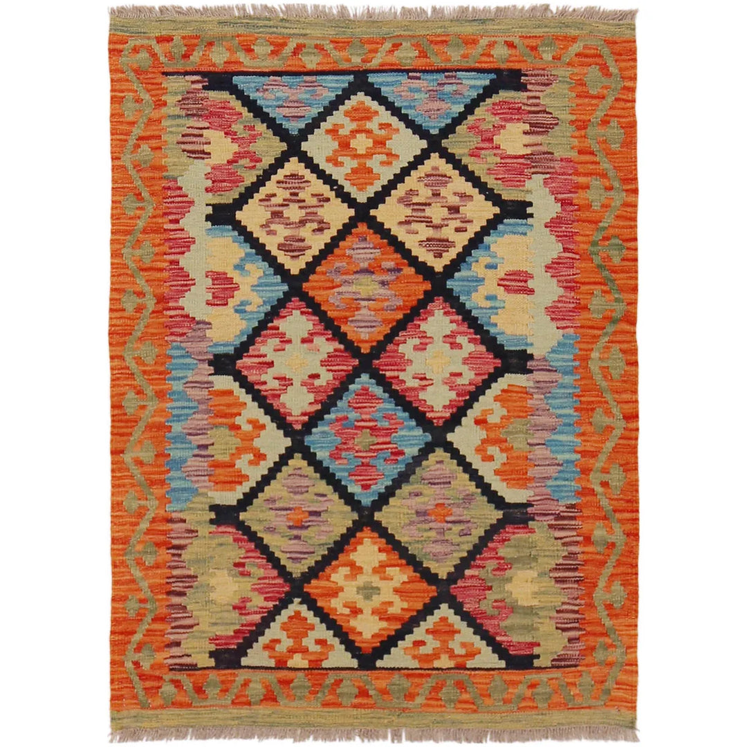 Hand Knotted Afghan Style Kilim 2' 10" x 4' 0" - No. AL30608