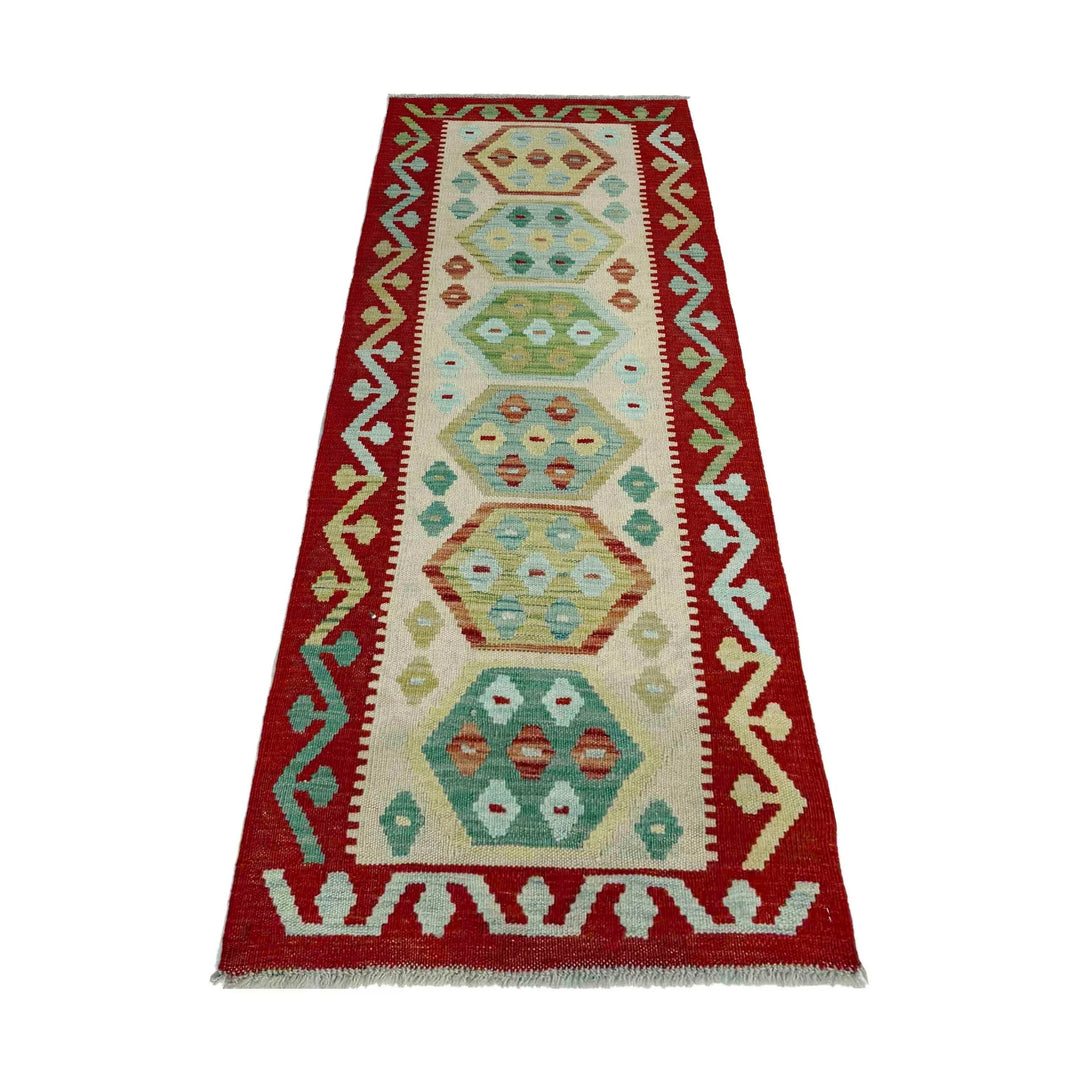 Afghan Vegetable Kilim Rug 2' 0" x 5' 8" Flat-Weave | No. AL306293
