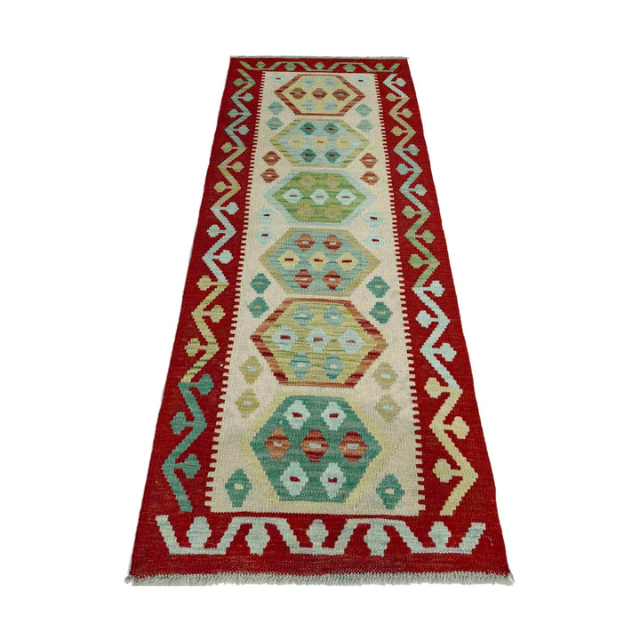 Afghan Vegetable Kilim Rug 2' 0" x 5' 8" Flat-Weave | No. AL306293