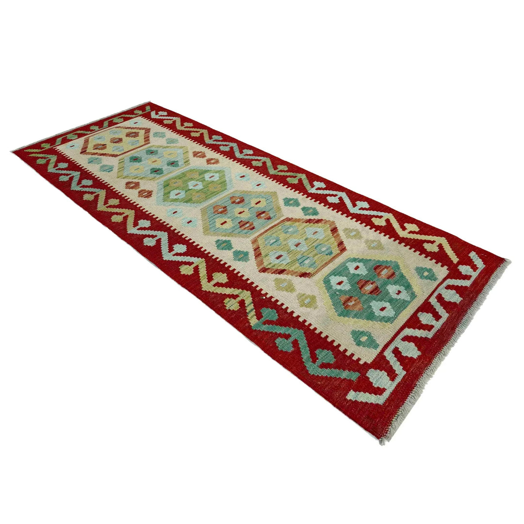 Afghan Vegetable Kilim Rug 2' 0" x 5' 8" Flat-Weave | No. AL306293