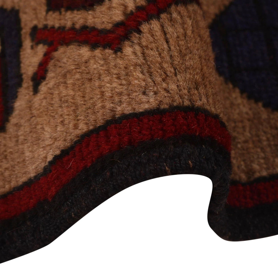Brown Afghan War Rug 4' 6" x 6' 1" Hand-Knotted | No. AL30630