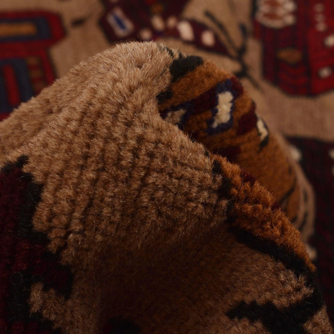 Brown Afghan War Rug 4' 6" x 6' 1" Hand-Knotted | No. AL30630