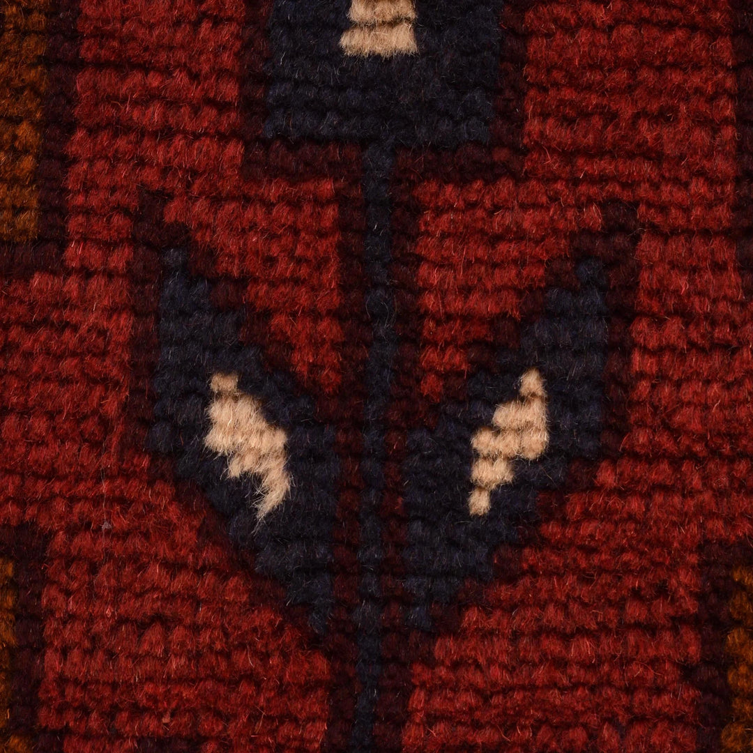 Red Afghan Baluchi Rug 2' 9" x 4' 8" Hand-Knotted | No. AL30665