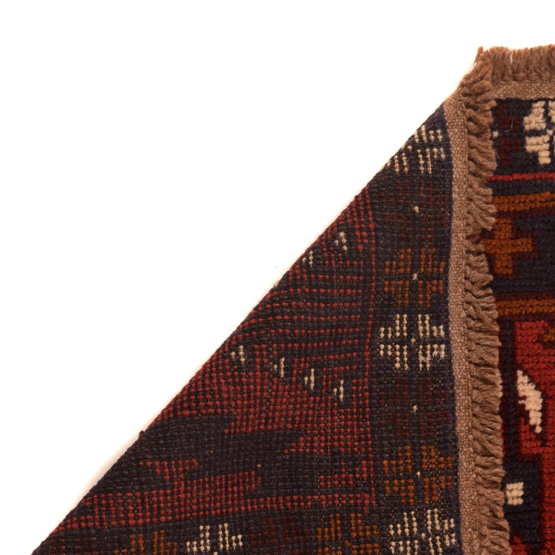 Red Afghan Baluchi Rug 2' 9" x 4' 8" Hand-Knotted | No. AL30665