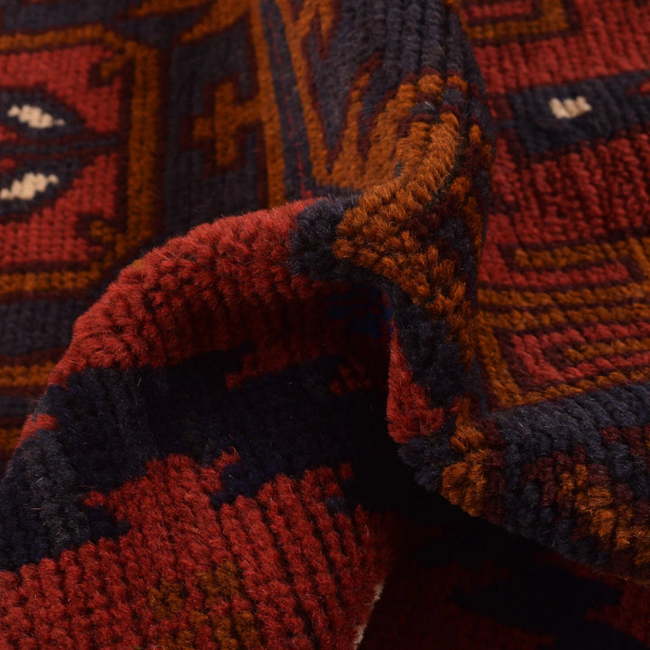 Red Afghan Baluchi Rug 2' 9" x 4' 8" Hand-Knotted | No. AL30665