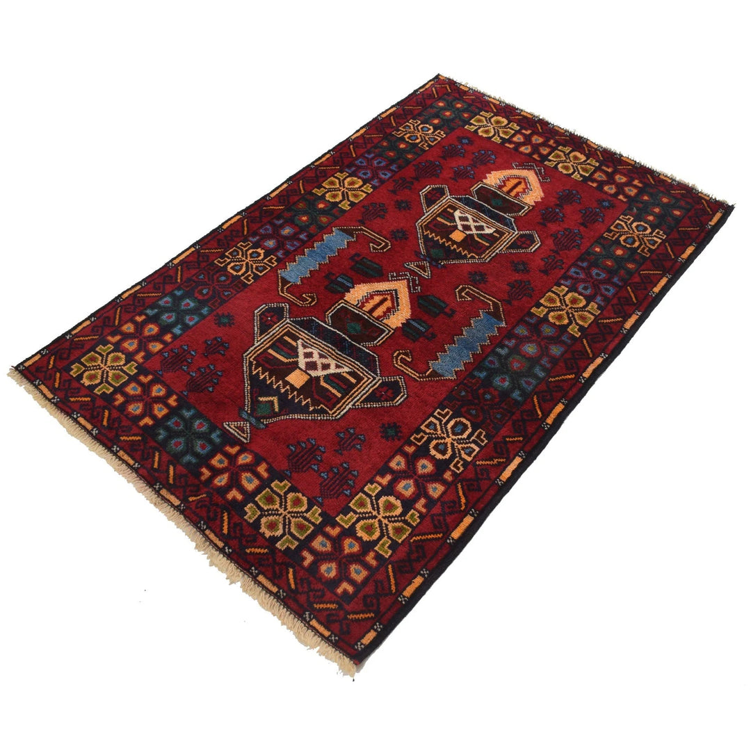 Afghan Baluchi Rug 3' 0" x 4' 8" Hand-Knotted | No. AL30738
