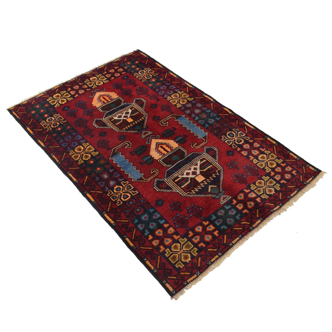 Afghan Baluchi Rug 3' 0" x 4' 8" Hand-Knotted | No. AL30738