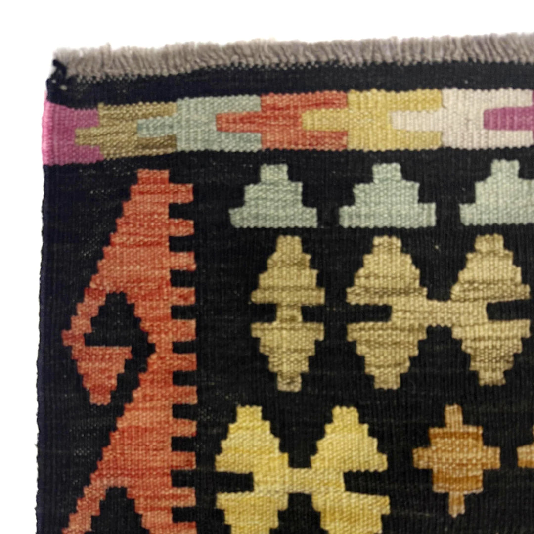 Afghan Vegetable Kilim Rug 6' 8" x 9' 5" Flat-Weave | No. AL307478