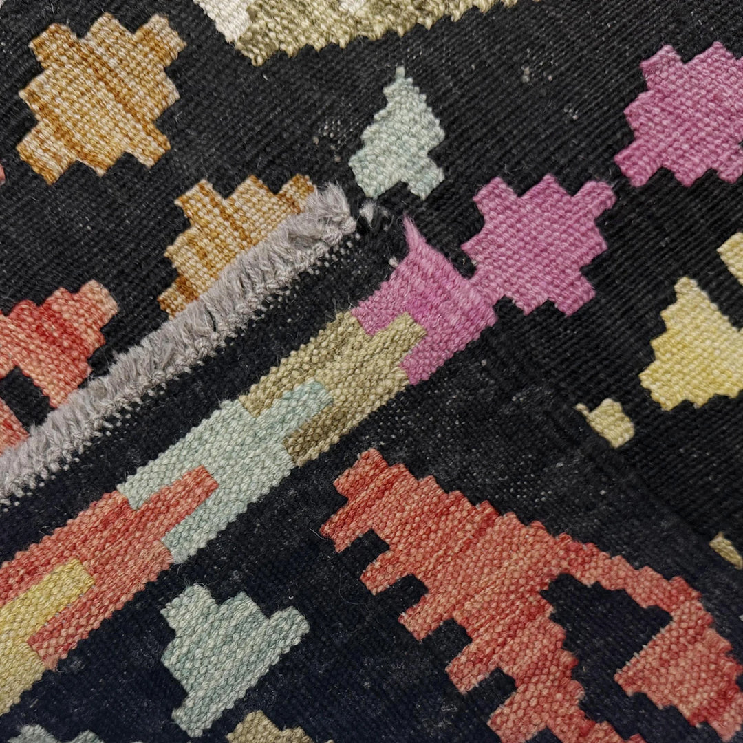 Afghan Vegetable Kilim Rug 6' 8" x 9' 5" Flat-Weave | No. AL307478