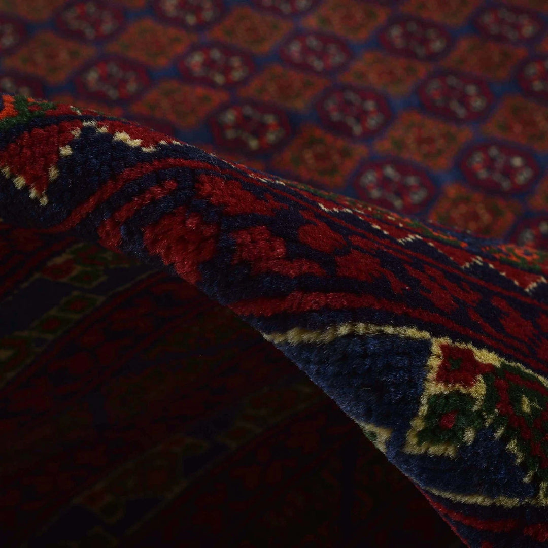 Blue Afghan Khoja Roshnai Rug 6' 4" x 9' 5" Hand-Knotted | No. AL30881