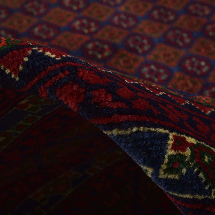 Blue Afghan Khoja Roshnai Rug 6' 4" x 9' 5" Hand-Knotted | No. AL30881