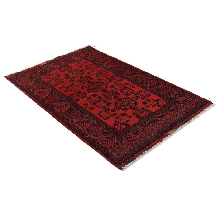 Red Afghan Khal Mohammadi Rug 3' 3" x 5' 3" Hand-Knotted | No. AL30886