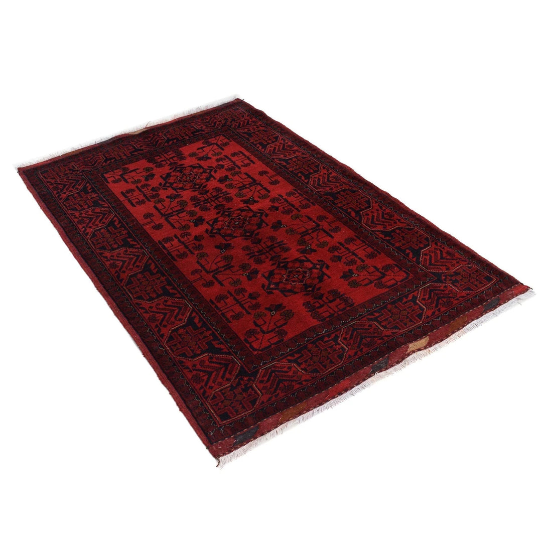 Red Afghan Khal Mohammadi Rug 3' 3" x 5' 3" Hand-Knotted | No. AL30886