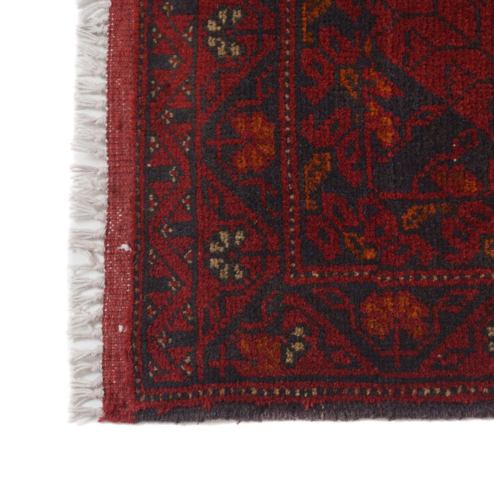 Red Afghan Khal Mohammadi Rug 2'5" x 9'7" Hand-Knotted | No. AL30934