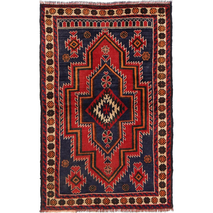 Afghan Baluchi Rug 2' 11" x 4' 6" Hand-Knotted | No. AL30941