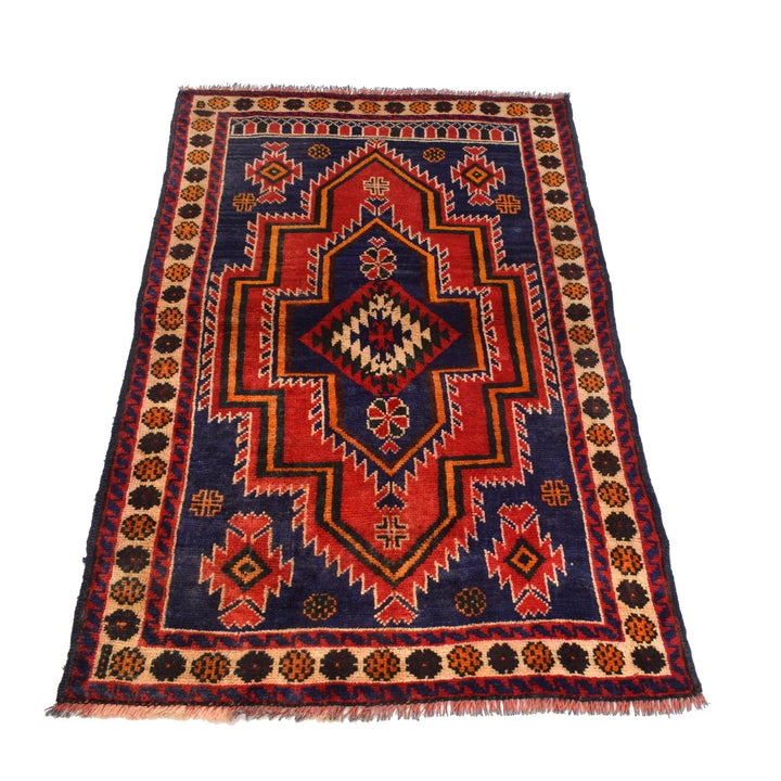 Afghan Baluchi Rug 2' 11" x 4' 6" Hand-Knotted | No. AL30941
