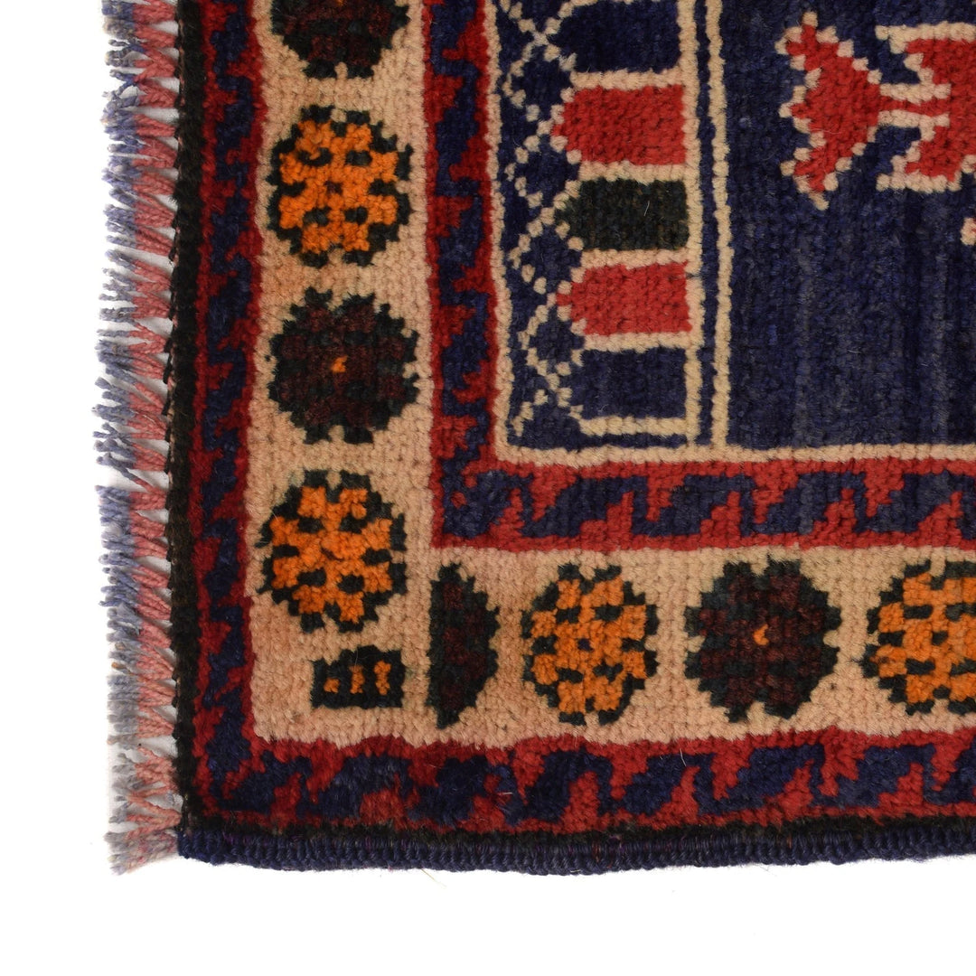 Afghan Baluchi Rug 2' 11" x 4' 6" Hand-Knotted | No. AL30941