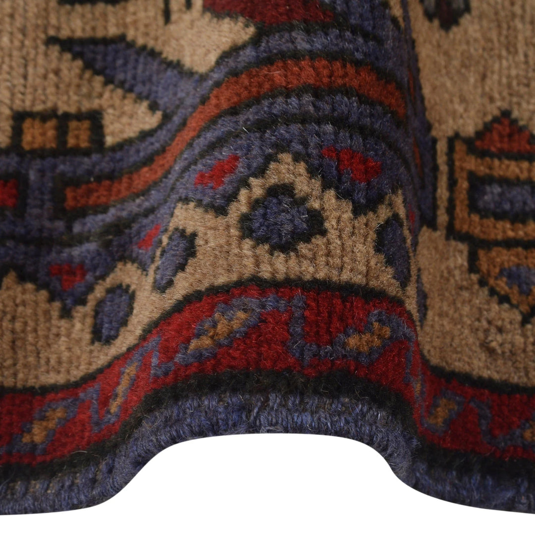 Brown Afghan War Rug 3' 1" x 4' 6" Hand-Knotted | No. AL30966