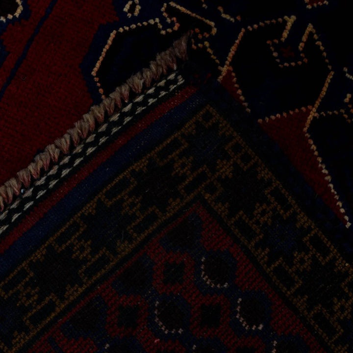 Red Afghan Prayer Rug 2' 11" x 5' 1" Hand-Knotted | No. AL30985
