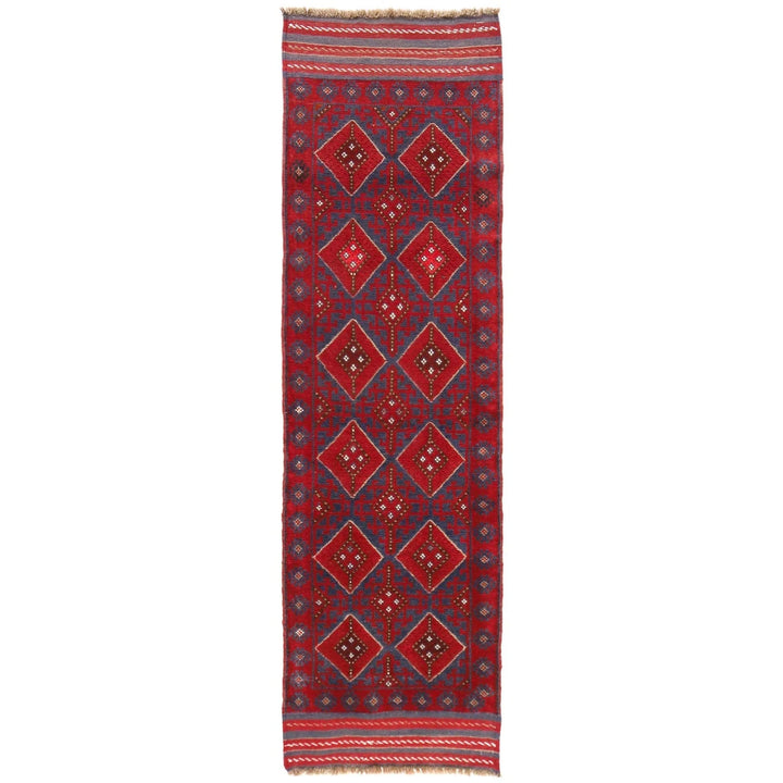 Red Afghan Mashwani Rug 2' 3" x 7' 11" Hand-Knotted | No. AL30986