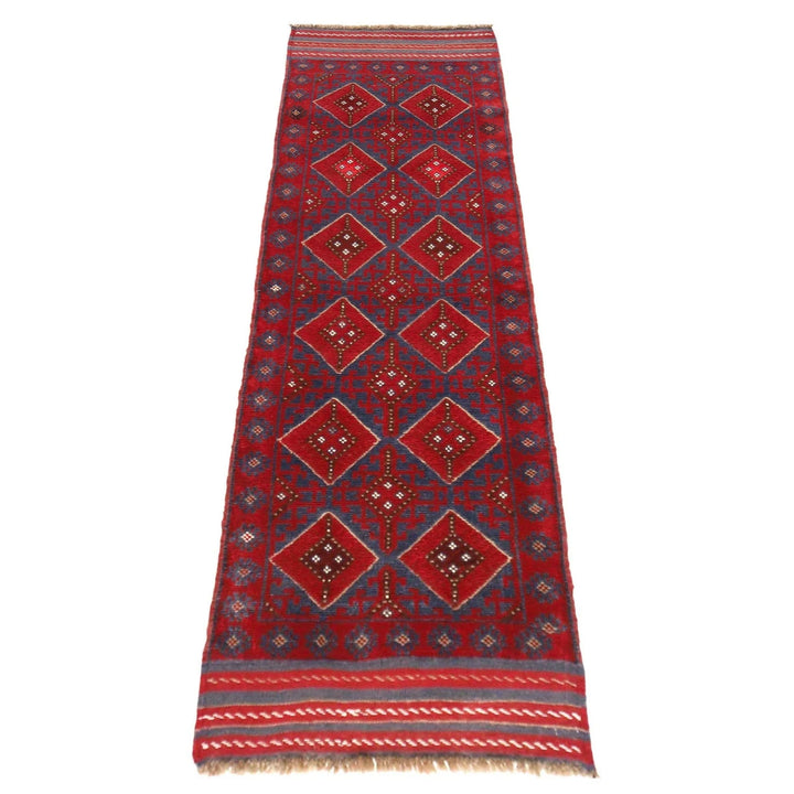 Red Afghan Mashwani Rug 2' 3" x 7' 11" Hand-Knotted | No. AL30986