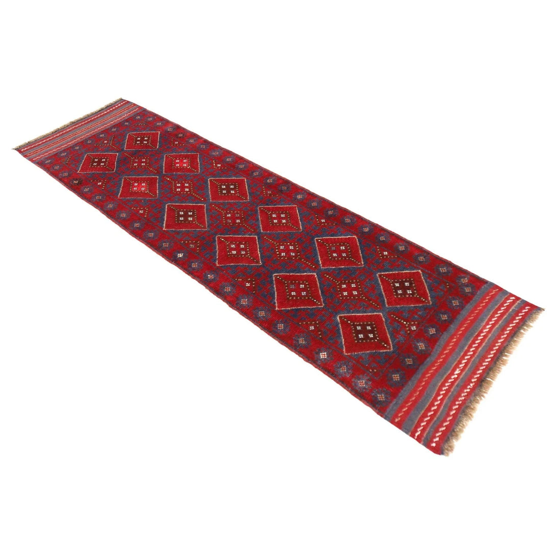 Red Afghan Mashwani Rug 2' 3" x 7' 11" Hand-Knotted | No. AL30986