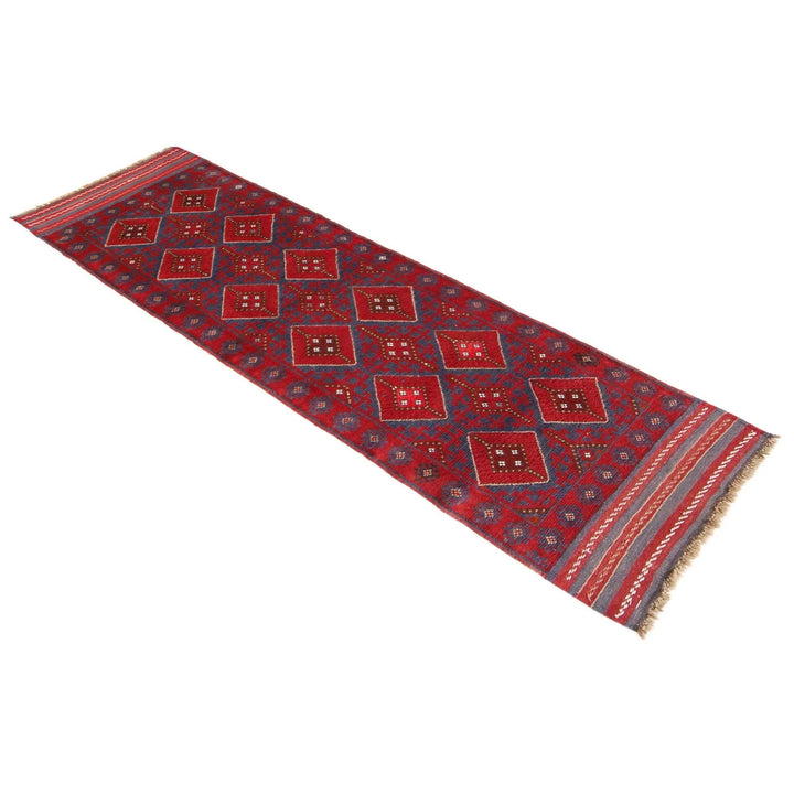 Red Afghan Mashwani Rug 2' 3" x 7' 11" Hand-Knotted | No. AL30986