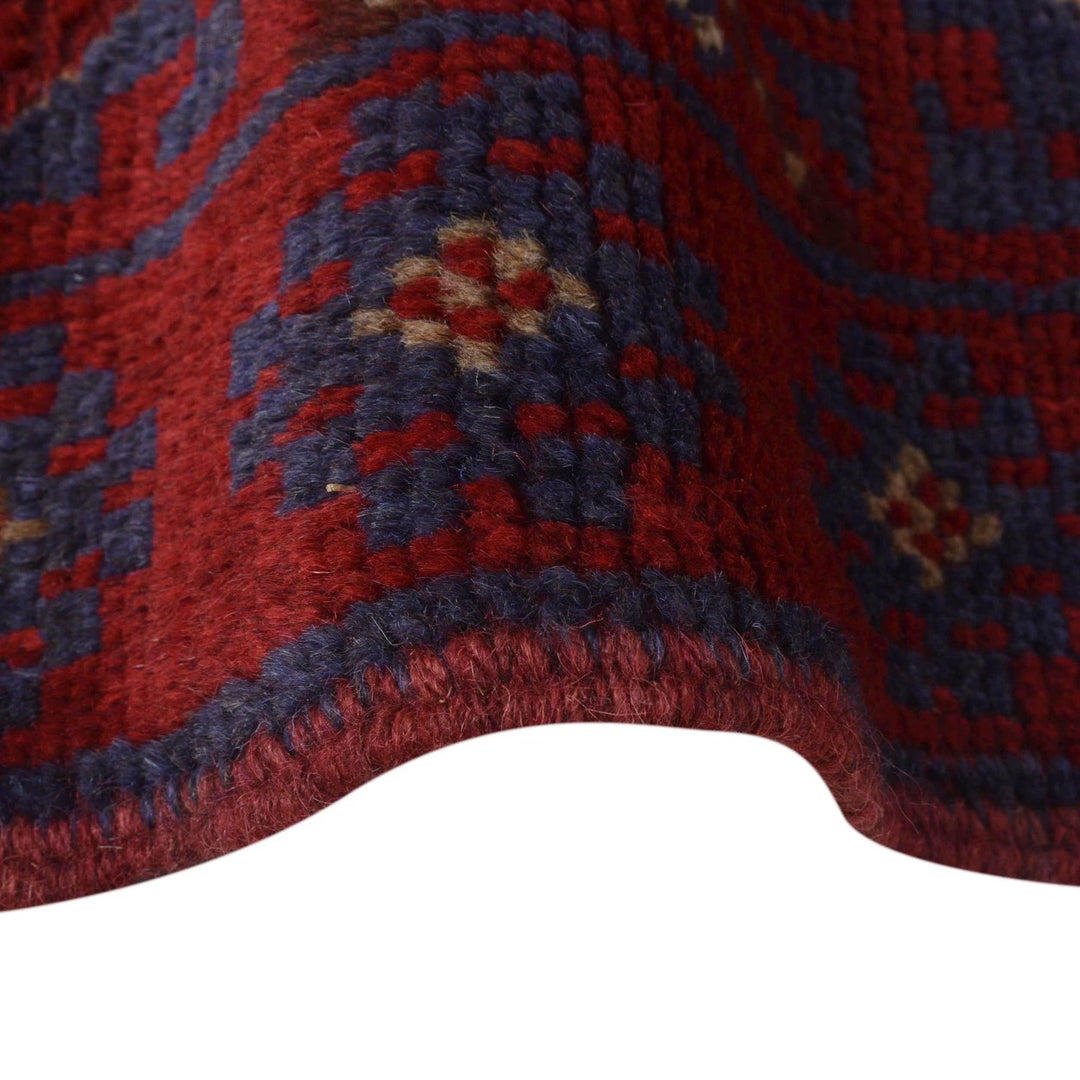 Red Afghan Mashwani Rug 2' 3" x 7' 11" Hand-Knotted | No. AL30986