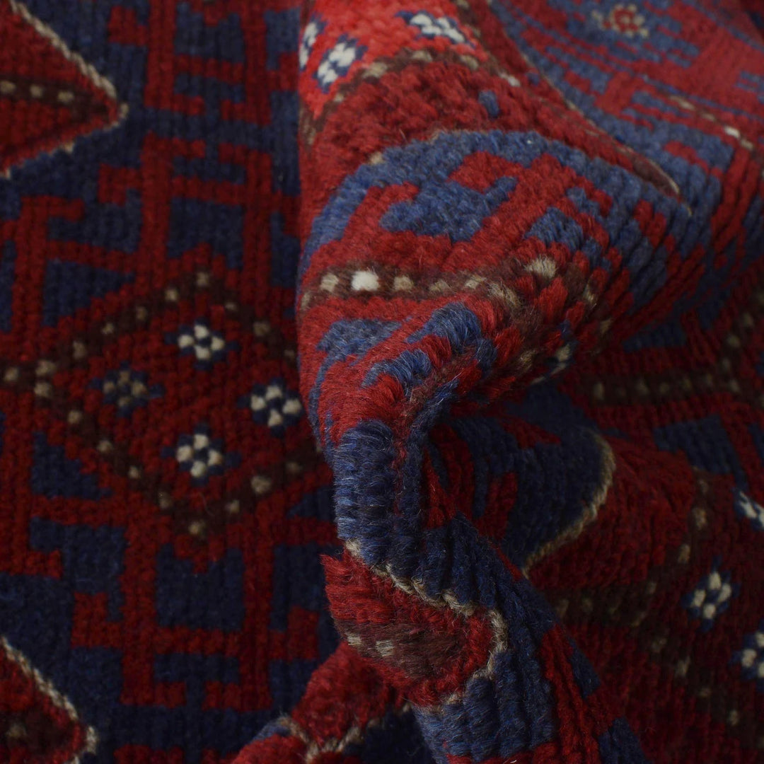 Red Afghan Mashwani Rug 2' 3" x 7' 11" Hand-Knotted | No. AL30986