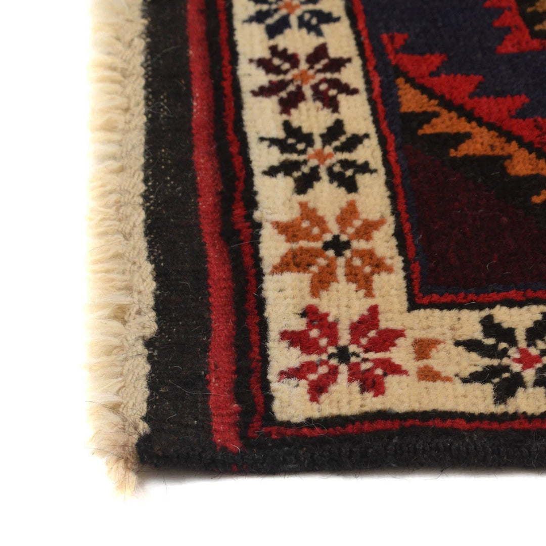 Blue Afghan Baluchi Rug 2' 11" x 4' 7" Hand-Knotted | No. AL30990