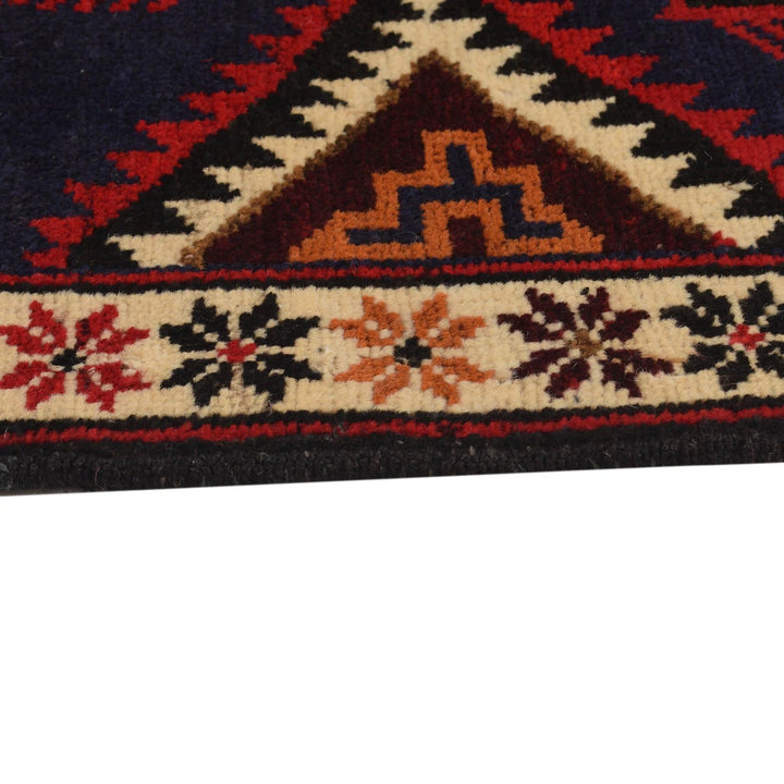 Blue Afghan Baluchi Rug 2' 11" x 4' 7" Hand-Knotted | No. AL30990