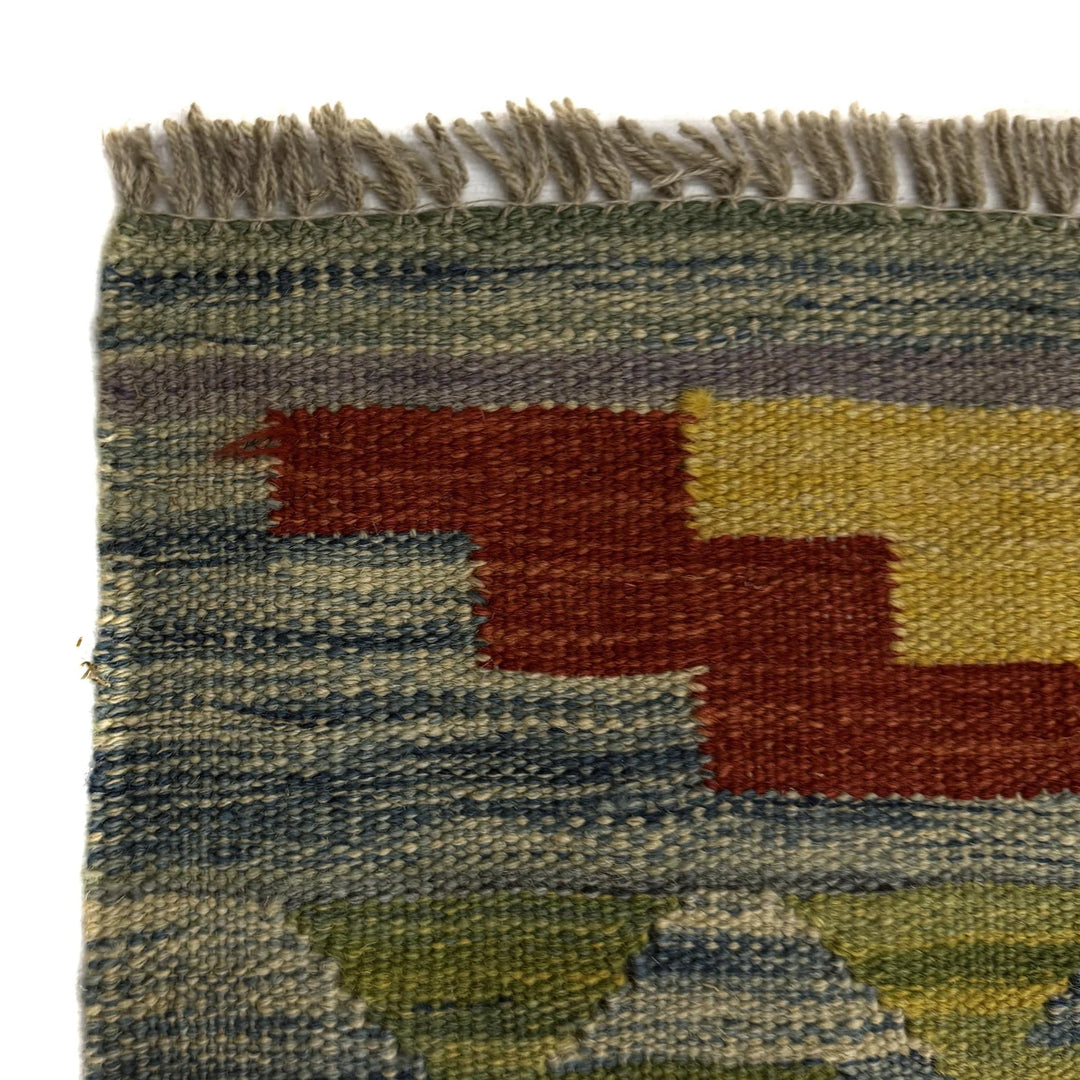 Afghan Vegetable Kilim Rug 5' 7" x 8' 0" Flat-Weave | No. AL310188