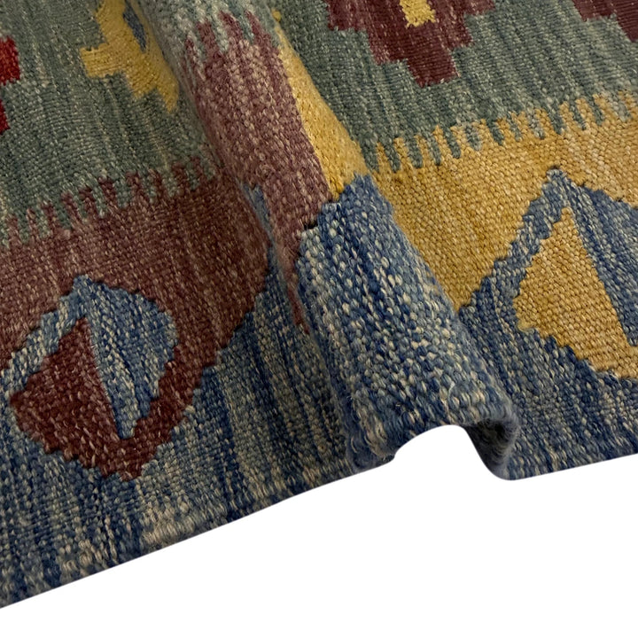 Afghan Vegetable Kilim Rug 5' 7" x 8' 0" Flat-Weave | No. AL310188