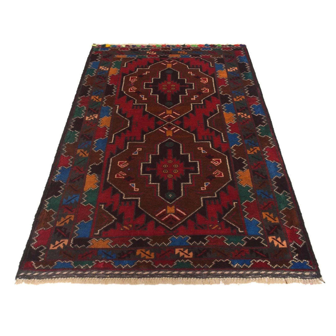 Afghan Baluchi Rug 2' 9" x 4' 10" Hand-Knotted | No. AL31046