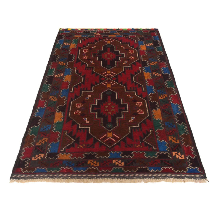 Afghan Baluchi Rug 2' 9" x 4' 10" Hand-Knotted | No. AL31046