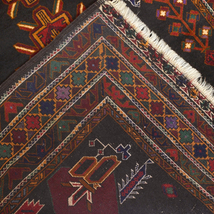 Afghan Baluchi Rug 3' 10" x 6' 2" Hand-Knotted | No. AL31108