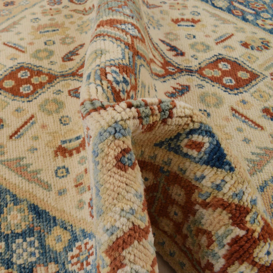Beige Afghan Oushak Rug 3' 9" x 5' 8" Hand-Knotted | No. AL31141