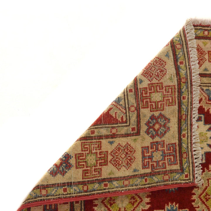 Red Afghan Kazak Rug 2' 8" x 4' 0" Hand-Knotted | No. AL31150