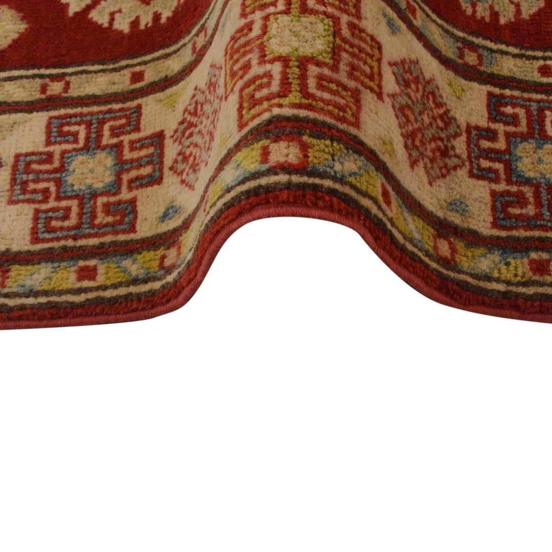 Red Afghan Kazak Rug 2' 8" x 4' 0" Hand-Knotted | No. AL31150