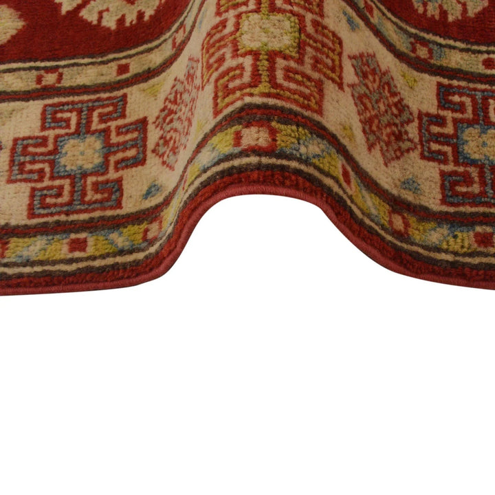Red Afghan Kazak Rug 2' 8" x 4' 0" Hand-Knotted | No. AL31150