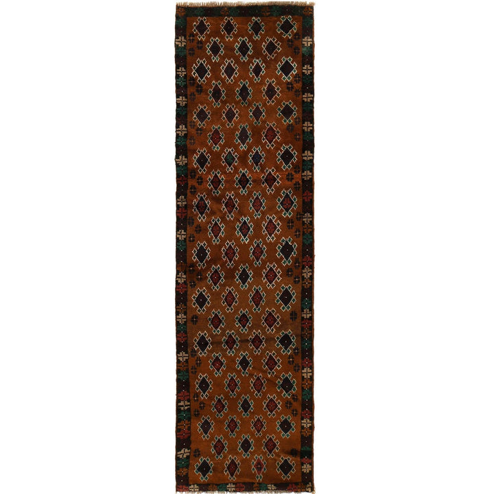 Afghan Baluchi Rug 2' 7" x 9' 4" Hand-Knotted | No. AL31226