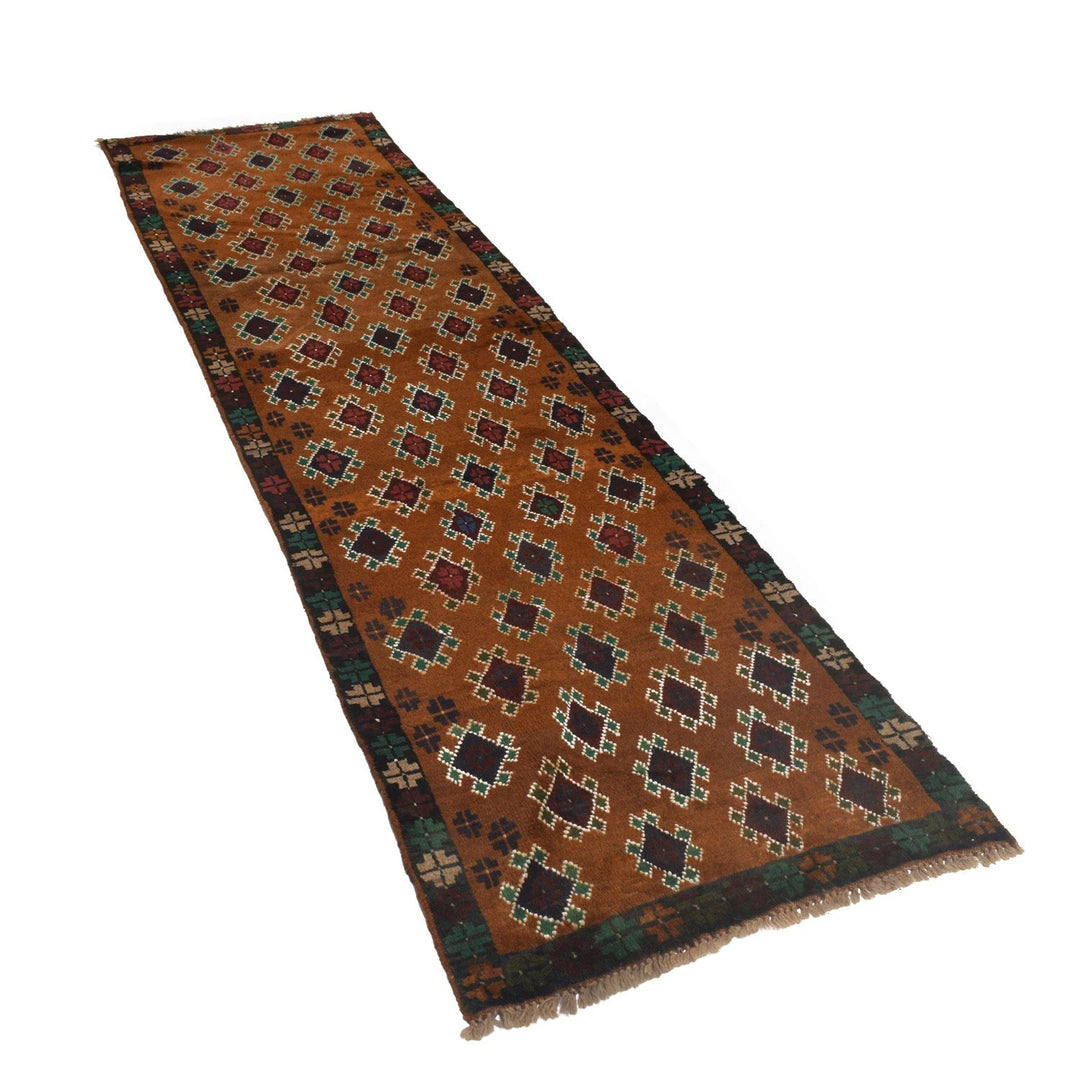 Afghan Baluchi Rug 2' 7" x 9' 4" Hand-Knotted | No. AL31226