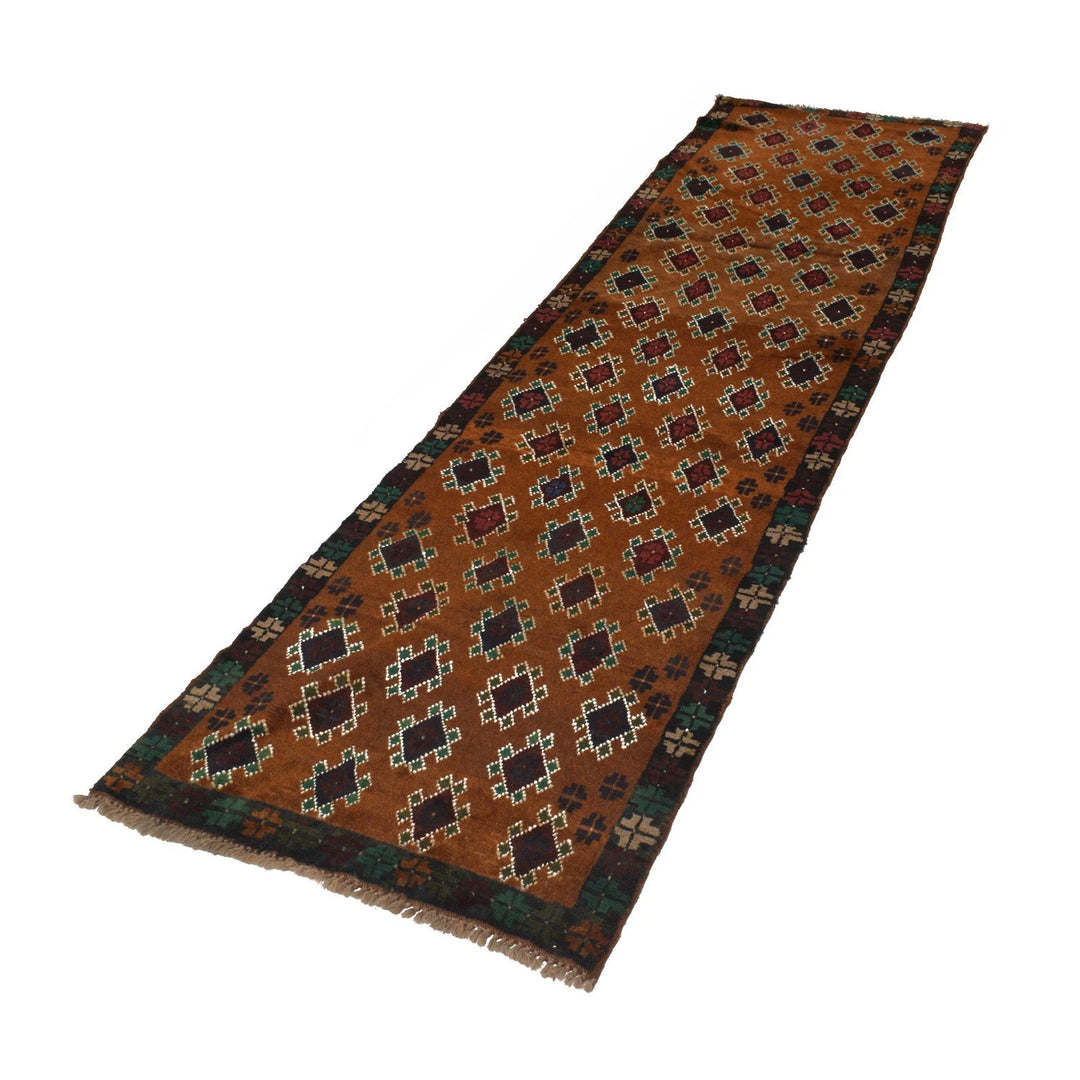 Afghan Baluchi Rug 2' 7" x 9' 4" Hand-Knotted | No. AL31226