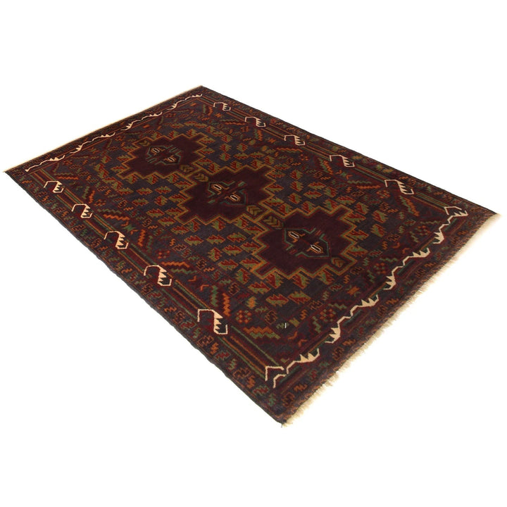 Afghan Baluchi Rug 3' 8" x 6' 3" Hand-Knotted | No. AL31251