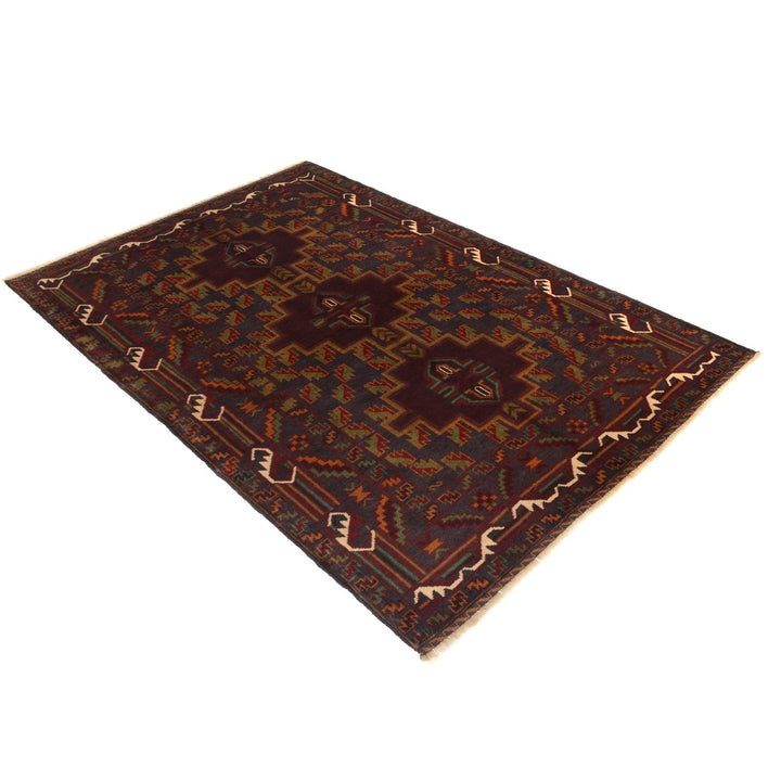 Afghan Baluchi Rug 3' 8" x 6' 3" Hand-Knotted | No. AL31251