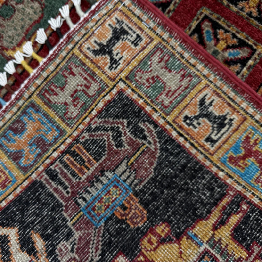 Afghan Shikargah Rug 3' 3" x 4' 10" Hand-Knotted | No. AL312549