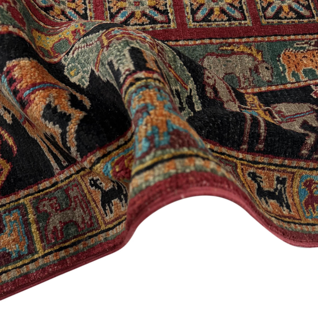 Afghan Shikargah Rug 3' 3" x 4' 10" Hand-Knotted | No. AL312549