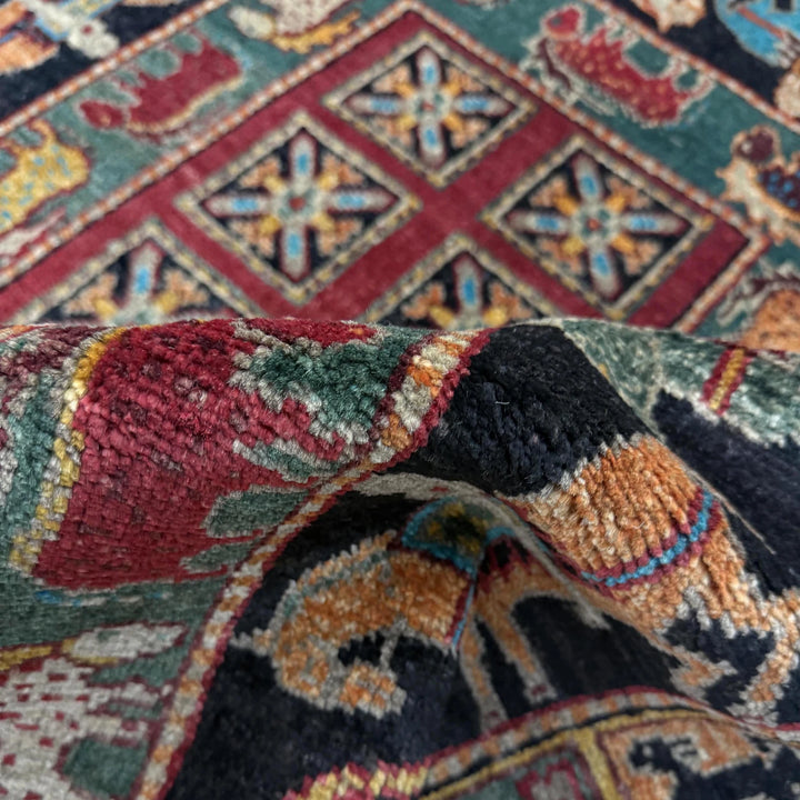 Afghan Shikargah Rug 3' 3" x 4' 10" Hand-Knotted | No. AL312549