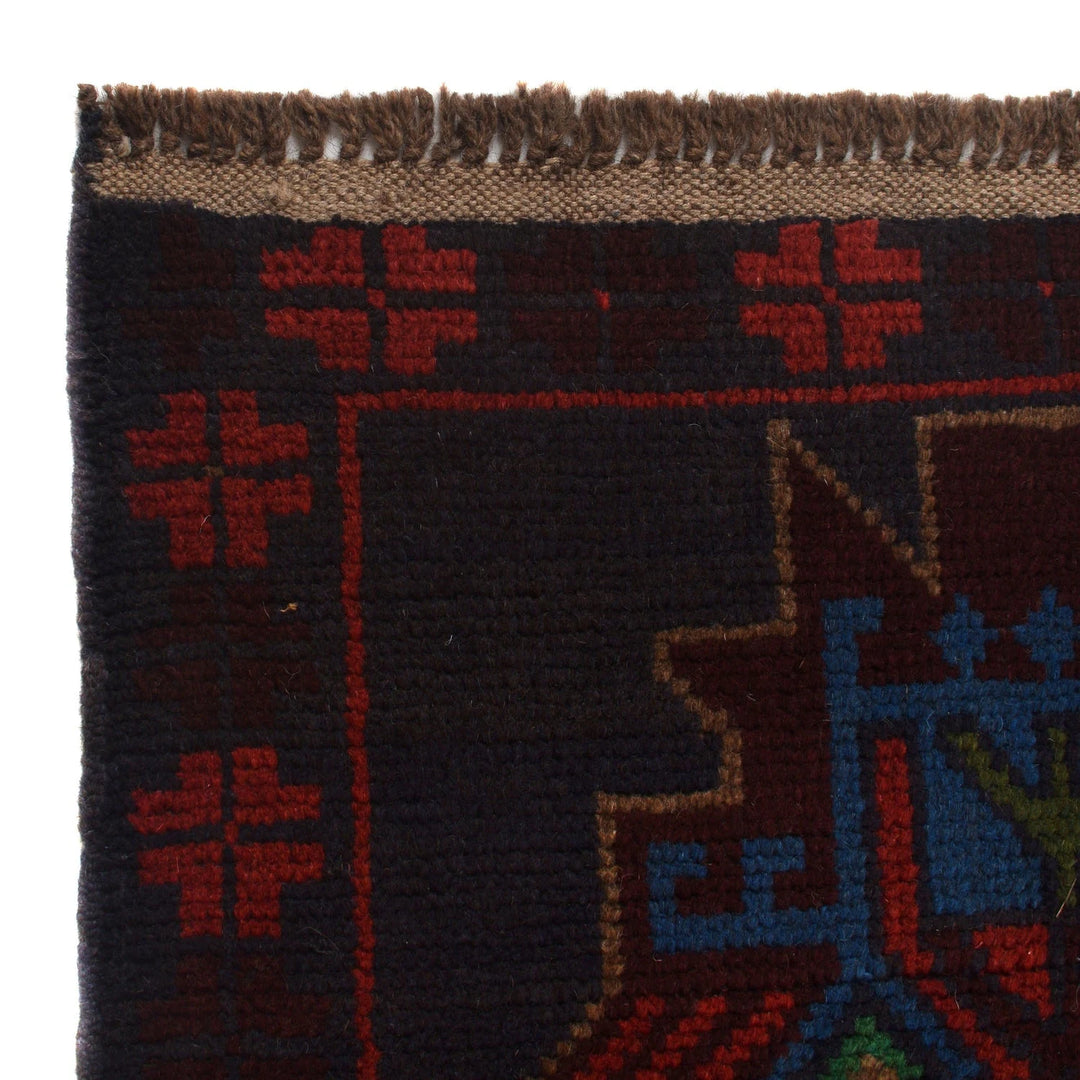 Dark Blue Afghan Baluchi Rug 4' 2" x 6' 6" Hand-Knotted | No. AL31266
